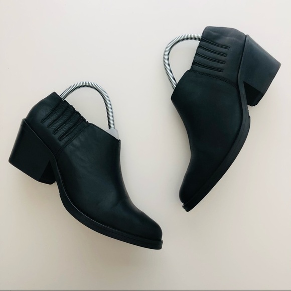 All Saints Black Leather Utilitarian Western Ankle Boots/Booties size 40 | US 10 - Picture 13 of 13